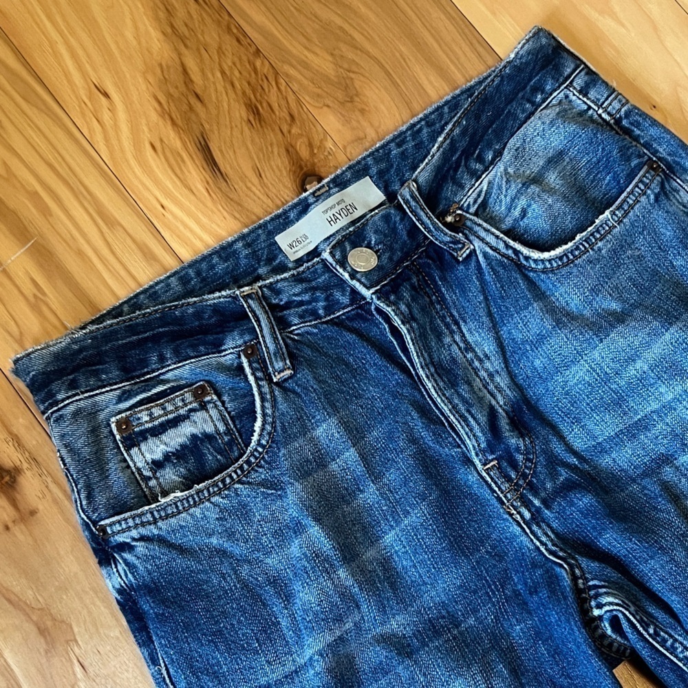 Topshop Moto Hayden Denim Boyfriend Relaxed Jeans Women’s 26x30 - Picture 2 of 11